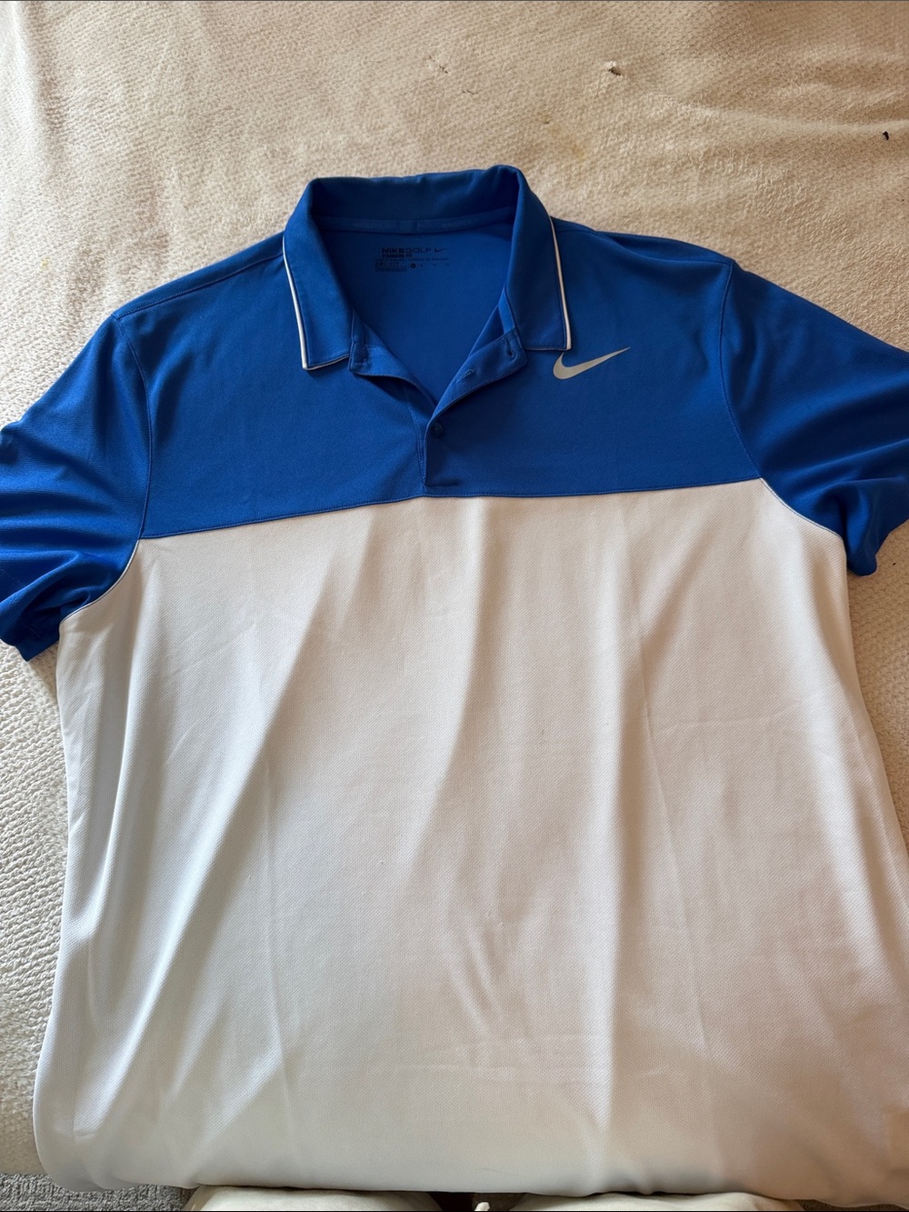 Nike Two-Tone Blue and White Golf Polo